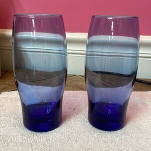 Libby cobalt blue drinking glasses
